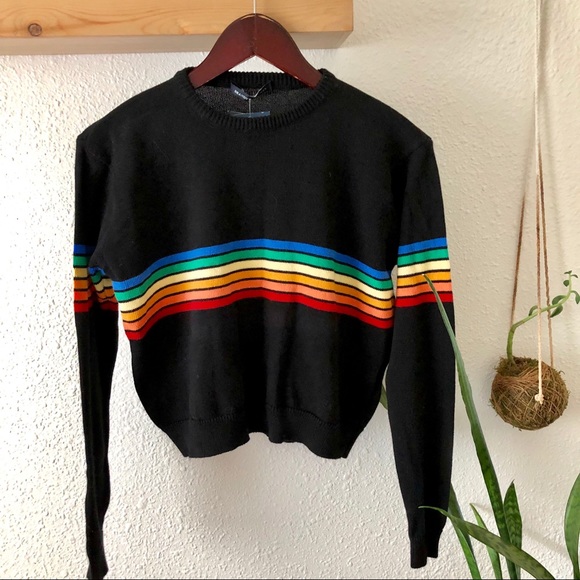 Brandy Melville Sweaters - Brandy Melville’s 70’s rainbow stripe sweater